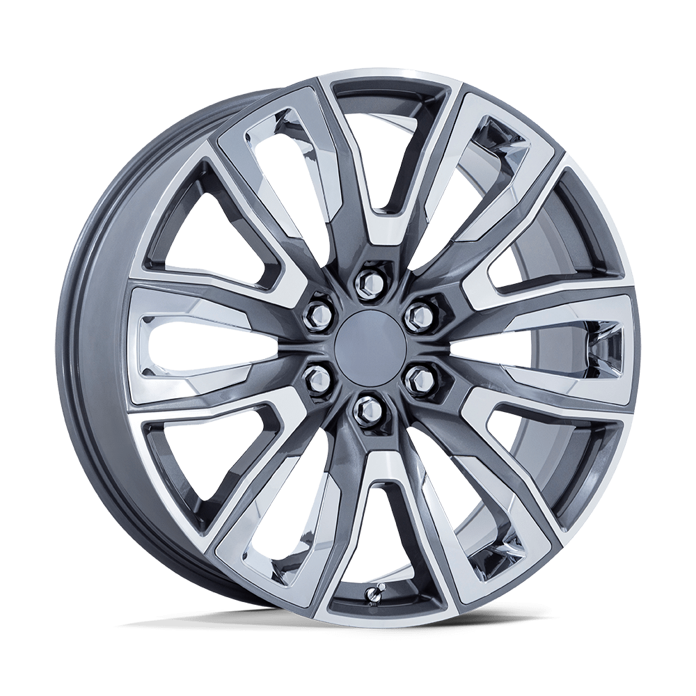 Performance Replicas Pr225 22x9 6x139.7 28 78.1 Gloss Gunmetal Machined With Chrome Accents