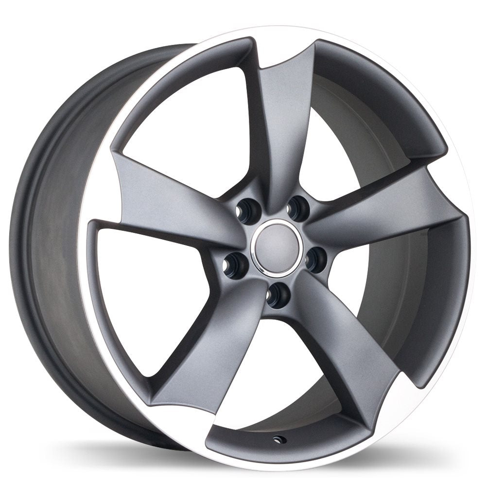 REPLIKA R134A 19X8.5 5X112MM +35 66.5 MATTE GUNMETAL WITH MACHINED FACE - TheWheelShop.ca