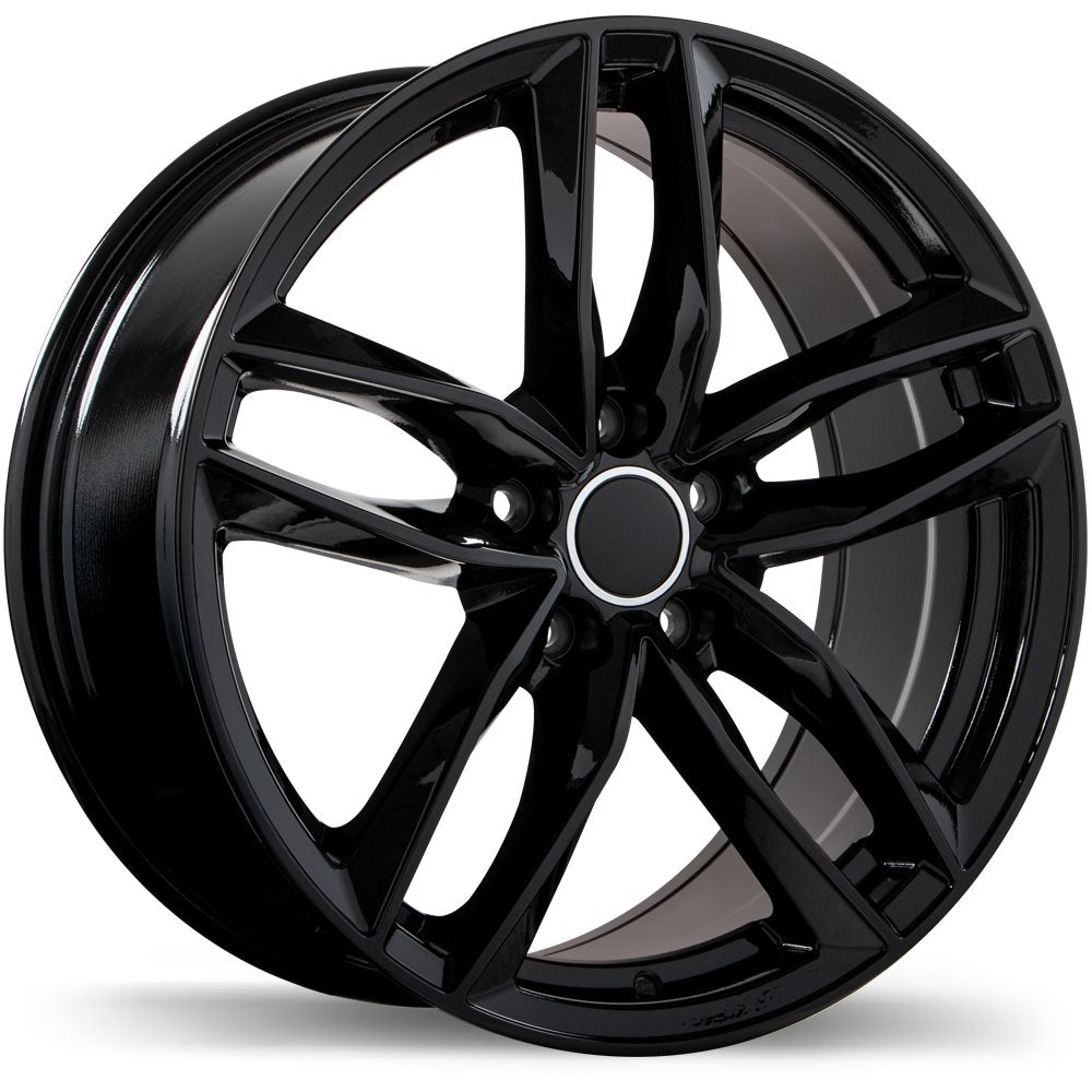 REPLIKA R167 18X8.0 5X112MM +42 57.1 GLOSS BLACK - TheWheelShop.ca