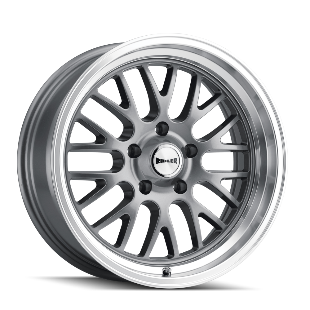 RIDLER 607 20x10 5x120.65  0 83.82 GREY W/MACHINED LIP - TheWheelShop.ca