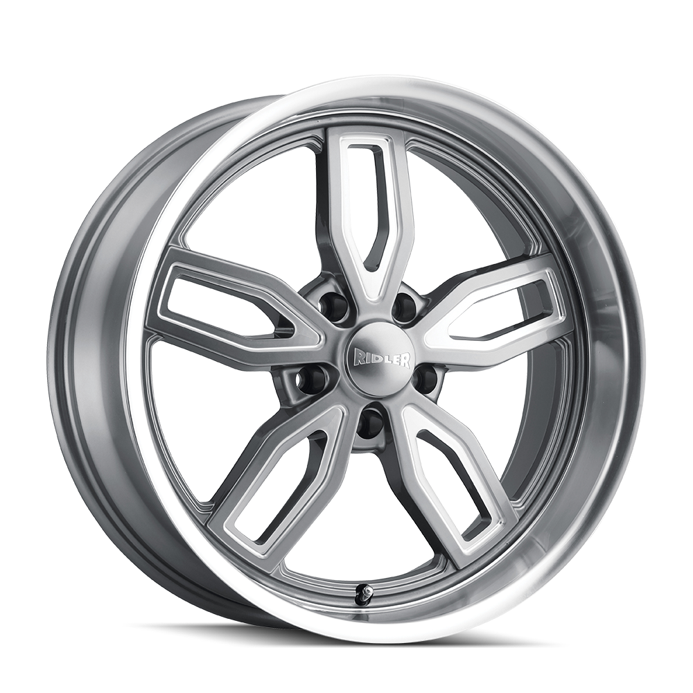 Ridler 608 20x8.5 5x120.65 0 72.62 Gloss Grey Milled