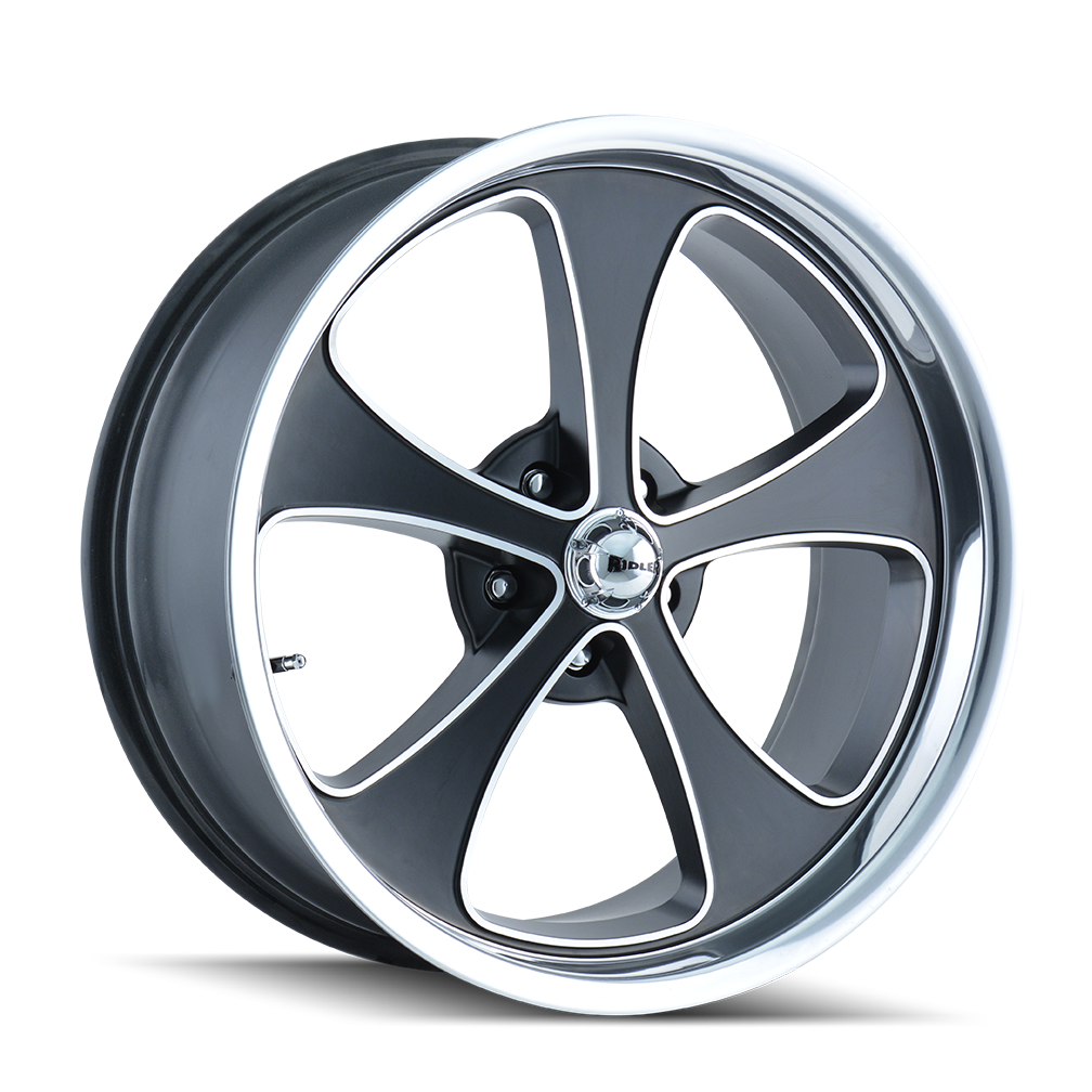 RIDLER 645 20x8.5 5x114.3  0 83.82 MATTE BLACK/MACHINED FACE/POLISHED LIP - TheWheelShop.ca