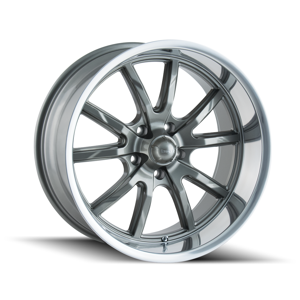 RIDLER 650 17x7 5x114.3  0 83.82 GREY/POLISHED LIP - TheWheelShop.ca