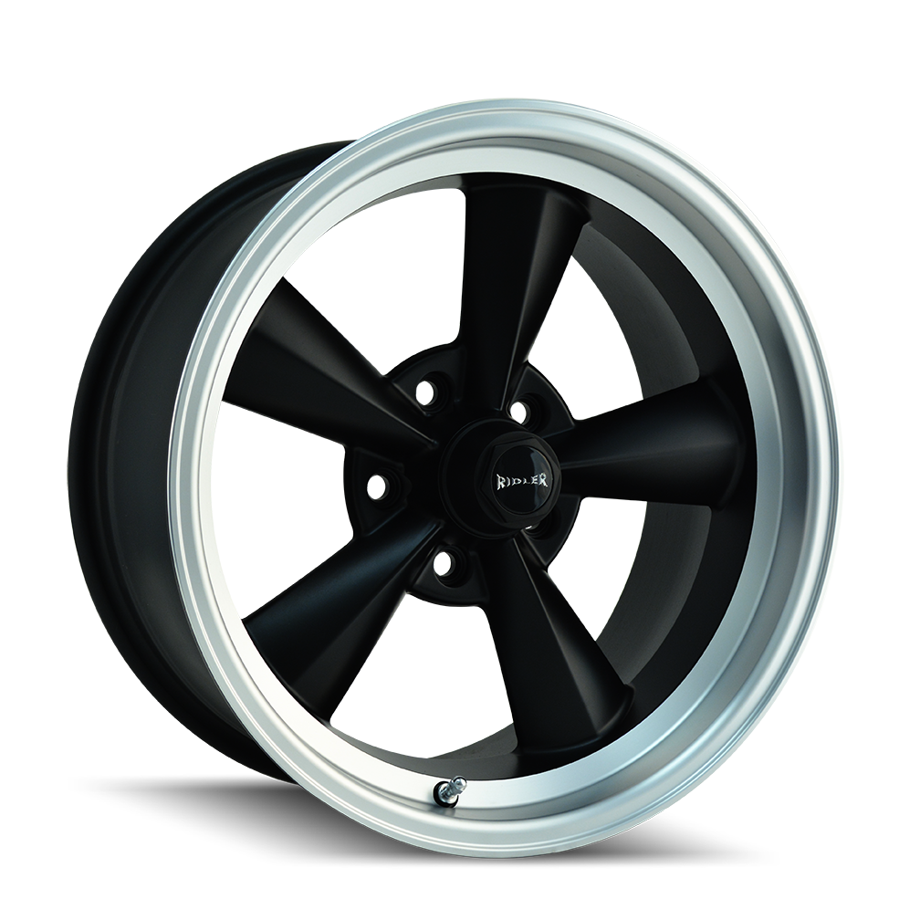 RIDLER 675 17x7 5x120.65  0 83.82 MATTE BLACK/MACHINED LIP - TheWheelShop.ca
