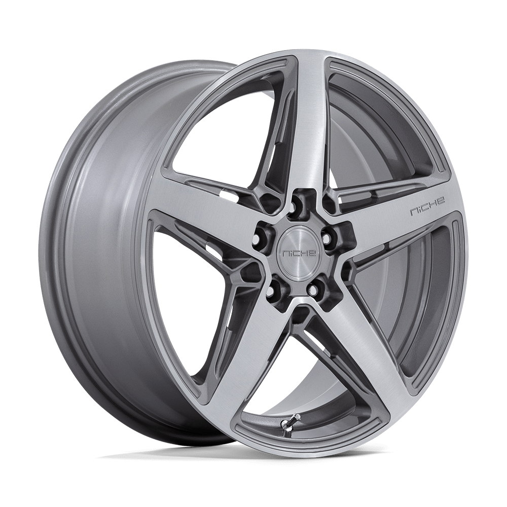 Niche 1PC M270 Teramo 18x8 5x120 30 72.56 Anthracite Brushed Face Tint Clear