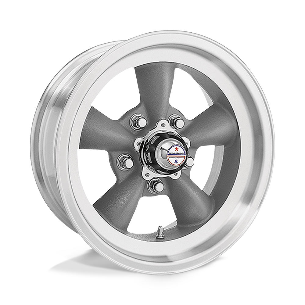 American Racing Vintage VN105 Torq Thrust D 15x8.5 5x114.3 -25 83.06 Torq Thrust Gray Machined Lip