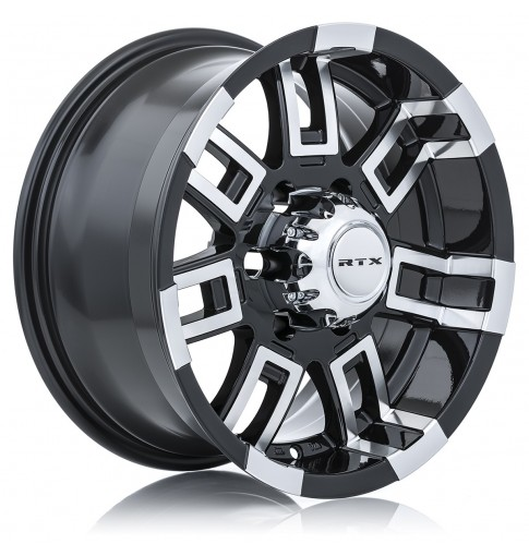 RTX CRUSH 16X8 5X114.3 12 73.1 BLACK MACHINED - TheWheelShop.ca