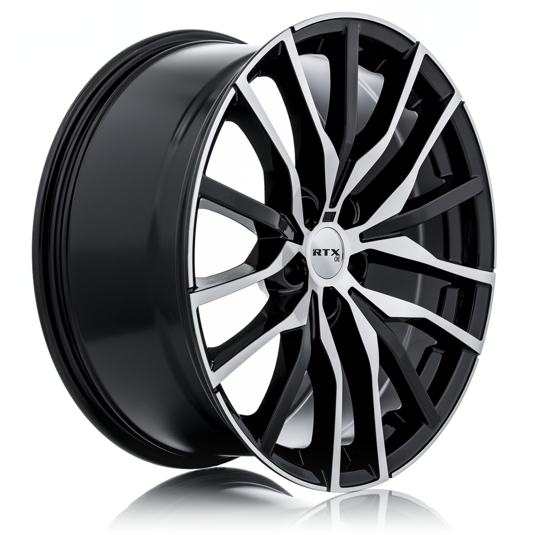 RTX PASSAU 20X9 5X112 30 66.6 GLOSS BLACK MACHINED FACE - TheWheelShop.ca