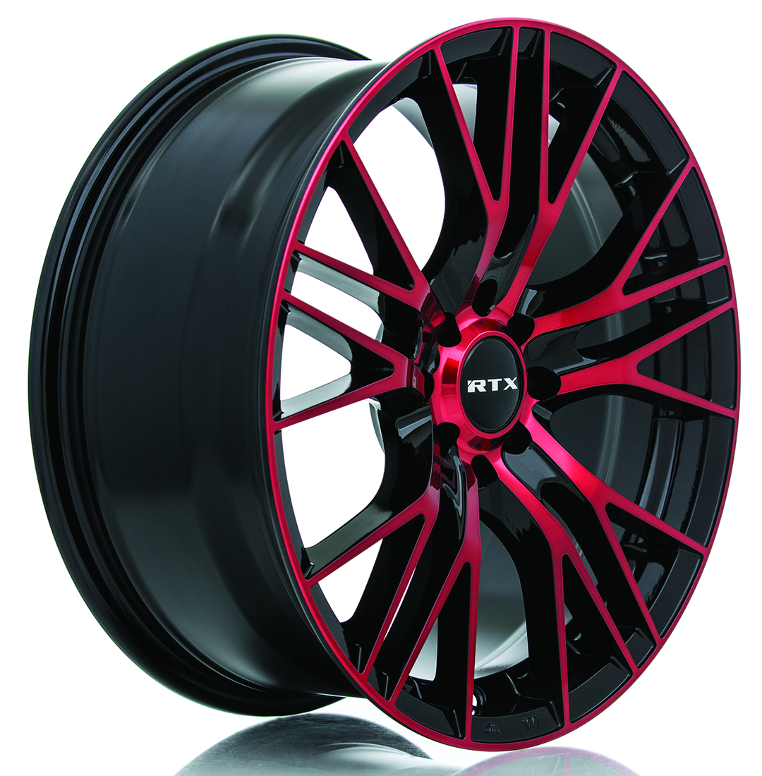 RTX VERTEX 17X7.5 5X114.3 40 73.1 BLACK MACHINED RED - TheWheelShop.ca