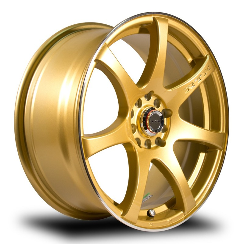 RTX INK 17X7.5 5X100 / 5X114.3 42 73.1 GOLD MACHINED - TheWheelShop.ca