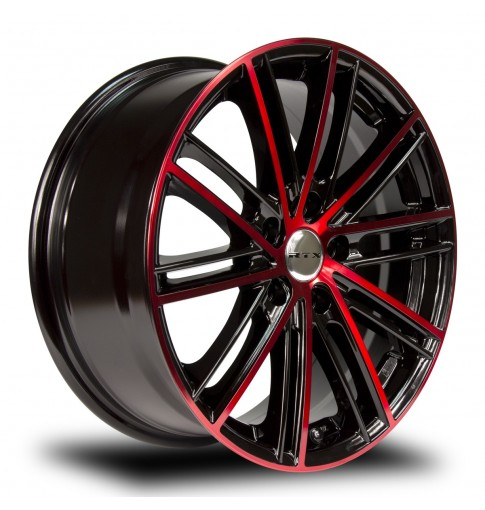 RTX STROBE 5 18X8 5X114.3 45 73.1 BLACK MACHINED RED - TheWheelShop.ca
