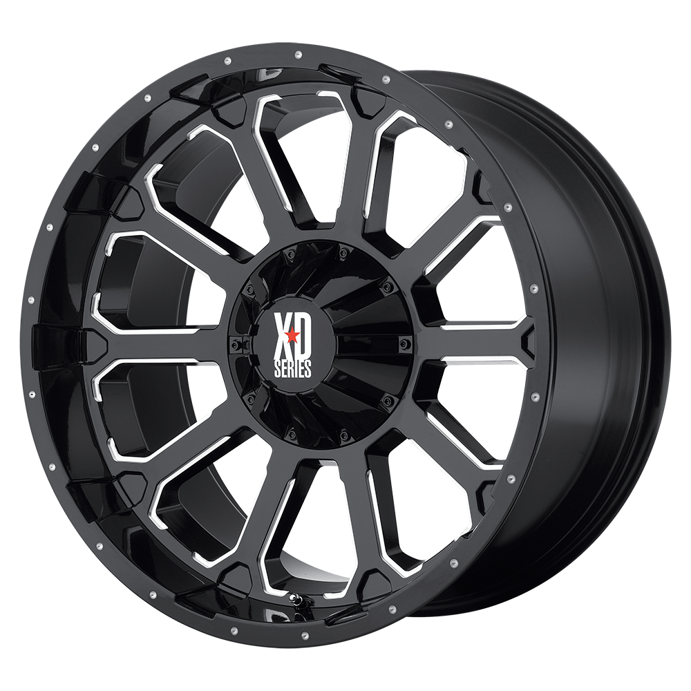 XD WHEELS XD806 BOMB 18X9 5X139.7 / 5X150 0 110.1 GLOSS BLACK WITH MILLED ACCENTS