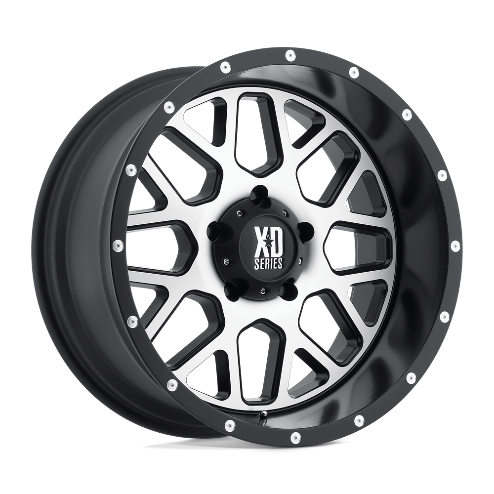 XD WHEELS XD820 GRENADE 16X7 5X160 42 65.07 SATIN BLACK MACHINED FACE