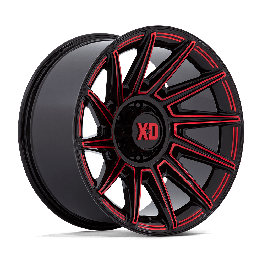 XD WHEELS XD867 SPECTER 20X10 8X170 -18 125.1 GLOSS BLACK WITH RED TINT