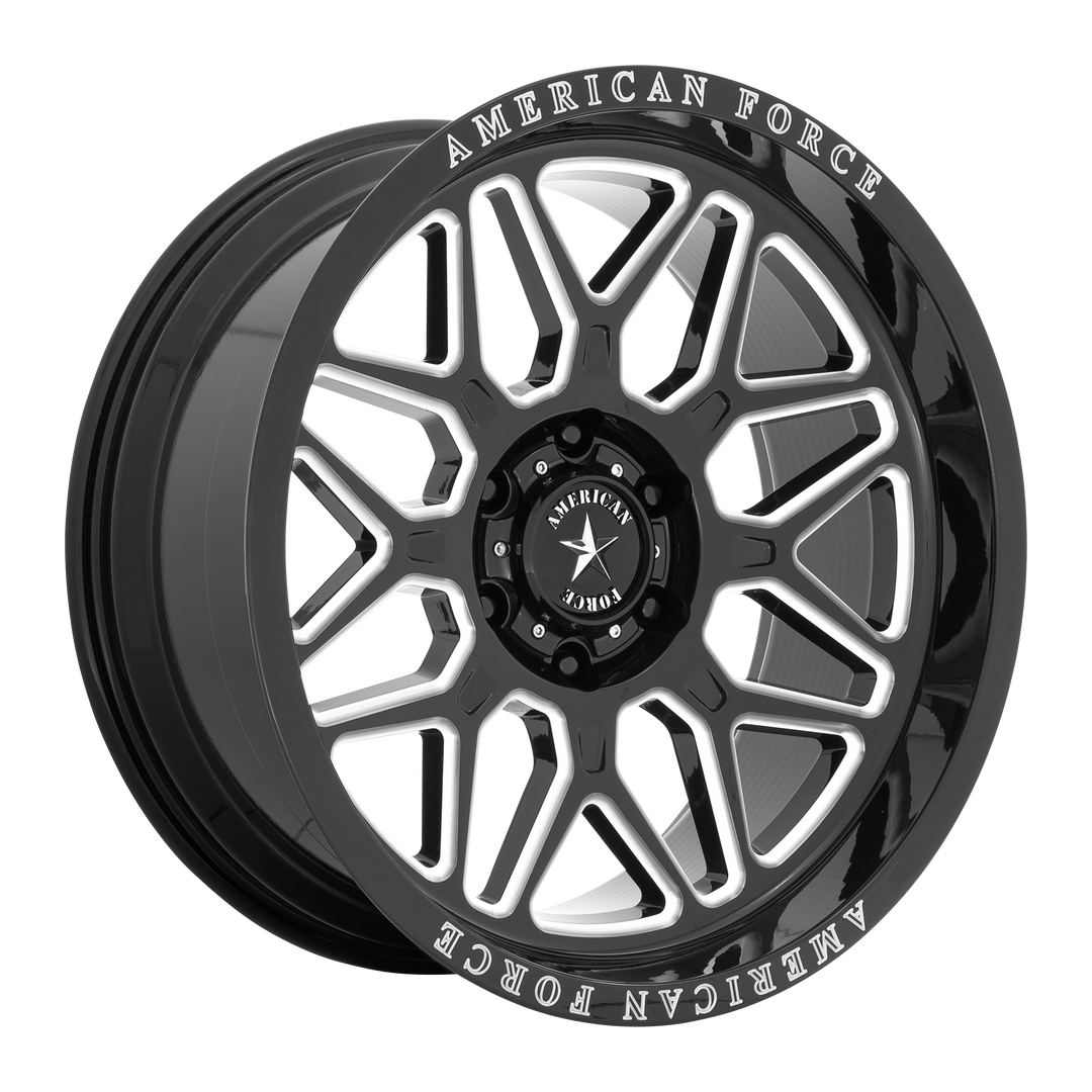 AMERICAN FORCE CAST AC001 RUSH 22X10 6X135 -18 87.1 GLOSS BLACK MILLED