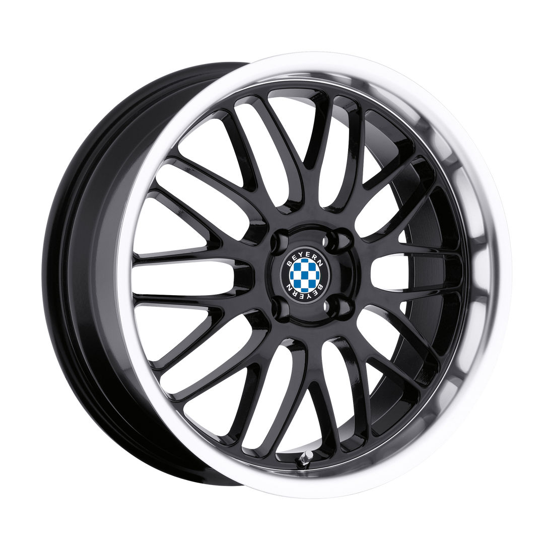 BEYERN MESH 19X8.5 5X120 15 72.56 GLOSS BLACK W/ MIRROR CUT LIP