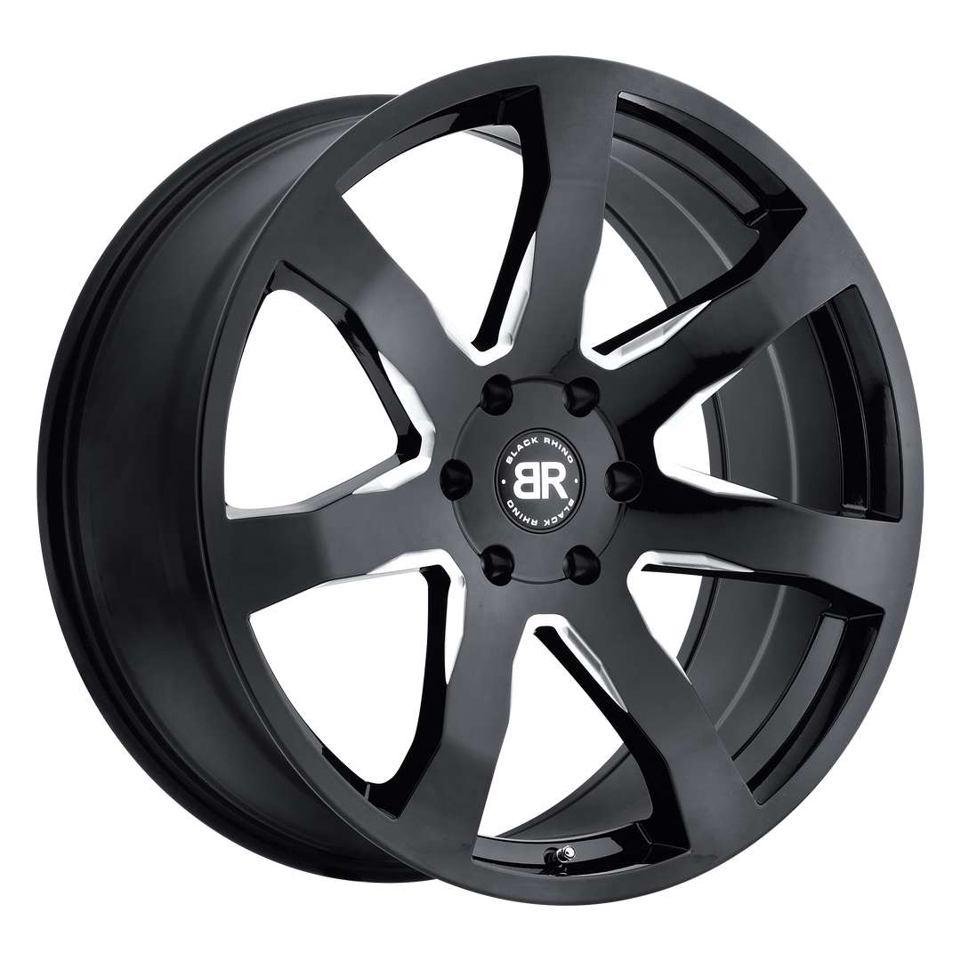 BLACK RHINO MOZAMBIQUE 20X8.5 6X135 30 87.1 GLOSS BLACK & MILLED