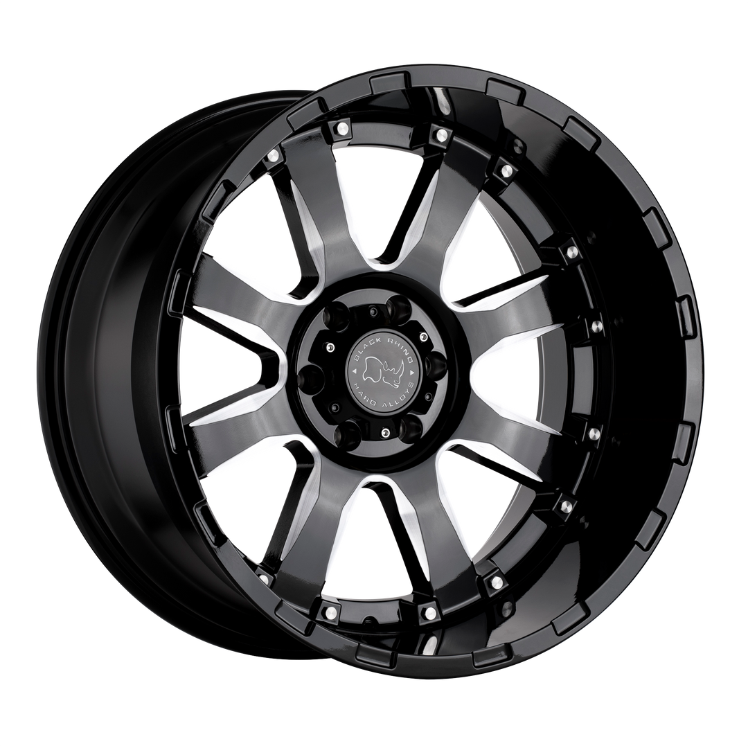 BLACK RHINO SIERRA 18X9 6X135 12 87.1 GLOSS BLACK W/ MILLED SPOKES