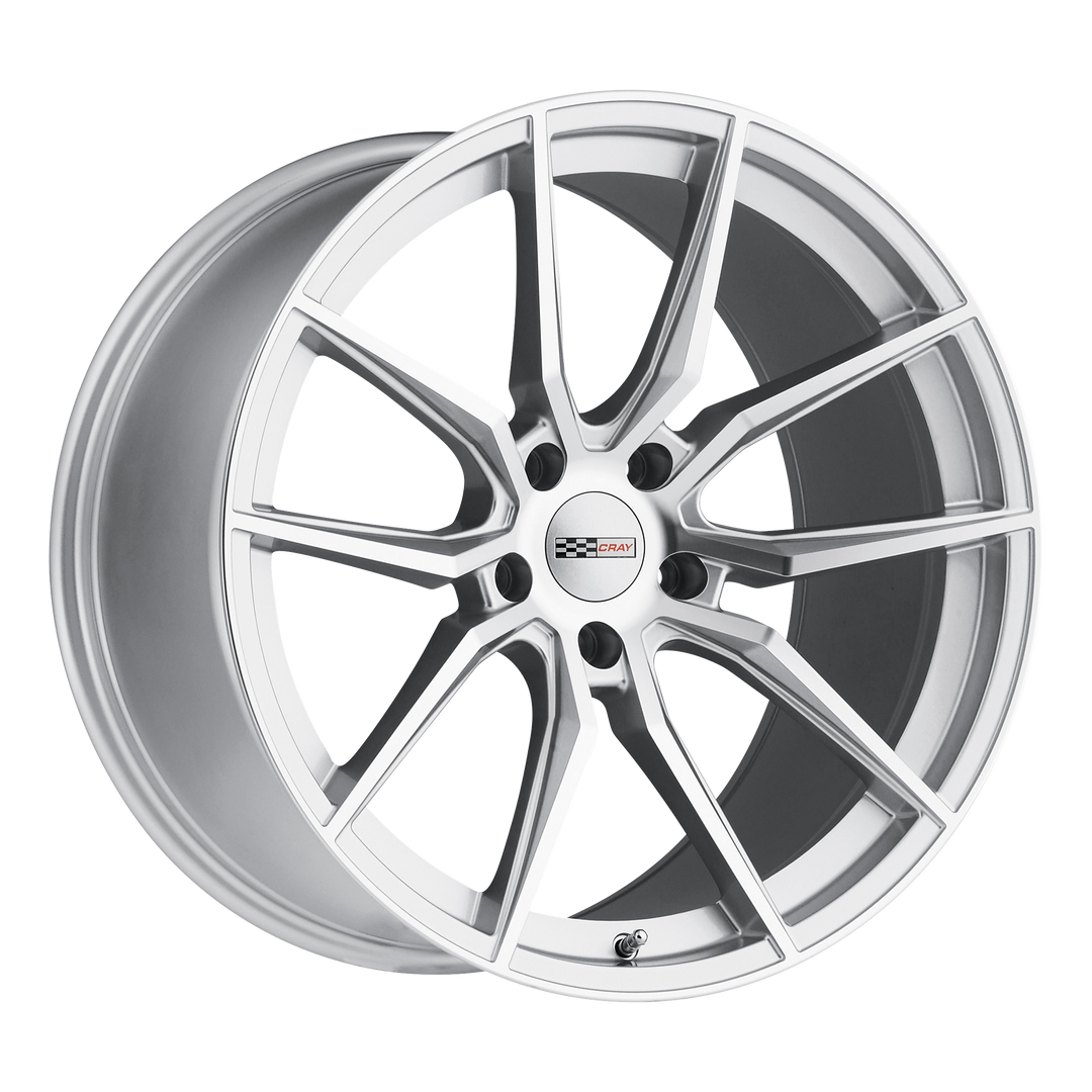 CRAY SPIDER 20X9.5 5X120.65 56 70.3 SILVER W/ MIRROR CUT FACE