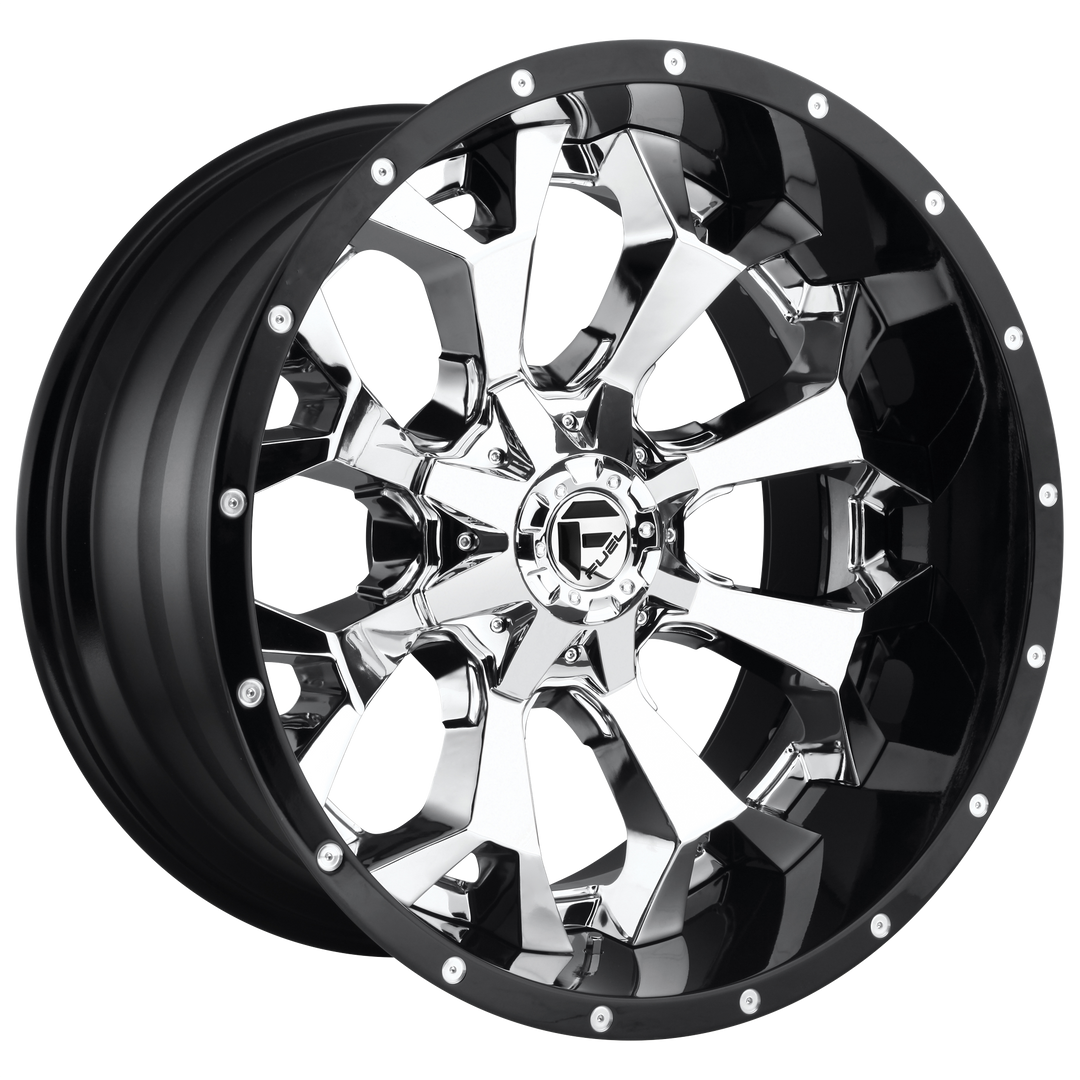 FUEL OFF-ROAD (2PC) D246 ASSAULT 22X10 8X170 -13 125.1 CHROME PLATED GLOSS BLACK LIP