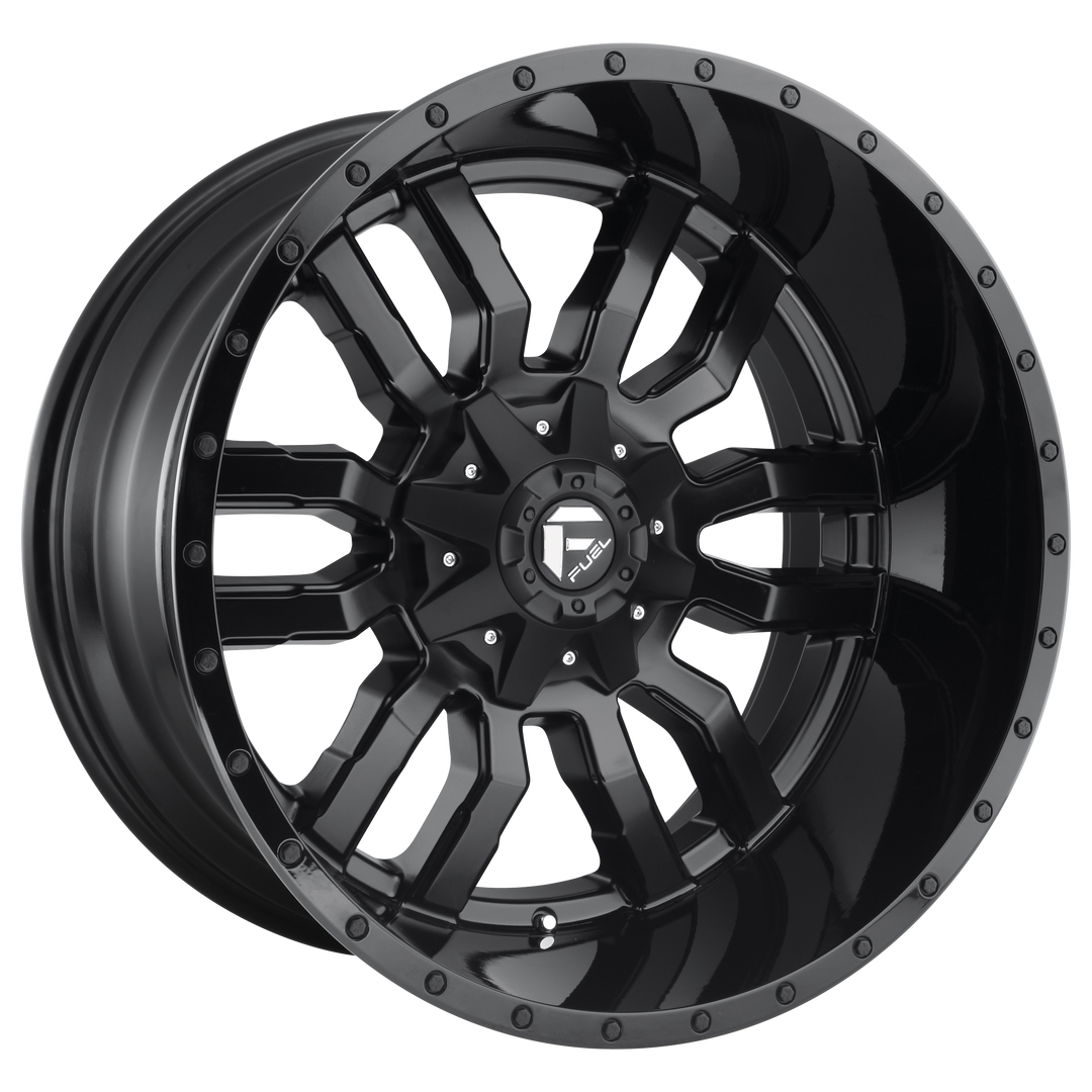 FUEL OFF-ROAD D596 SLEDGE 18X8 6X114.3 / 6X139.7 35 78.1 MATTE BLACK GLOSS BLACK LIP