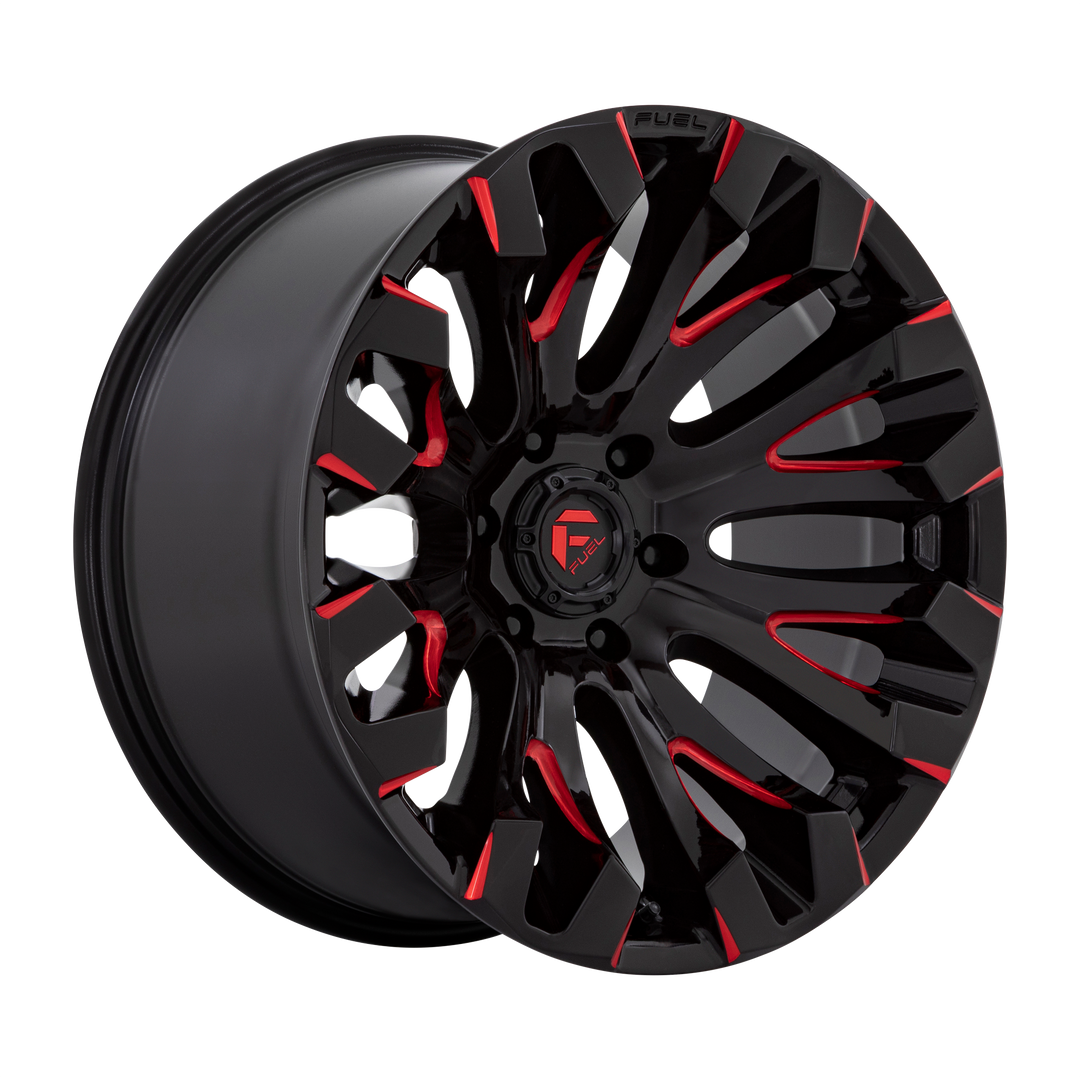 FUEL OFF-ROAD D829 QUAKE 20X10 8X180 -18 124.2 GLOSS BLACK MILLED RED TINT
