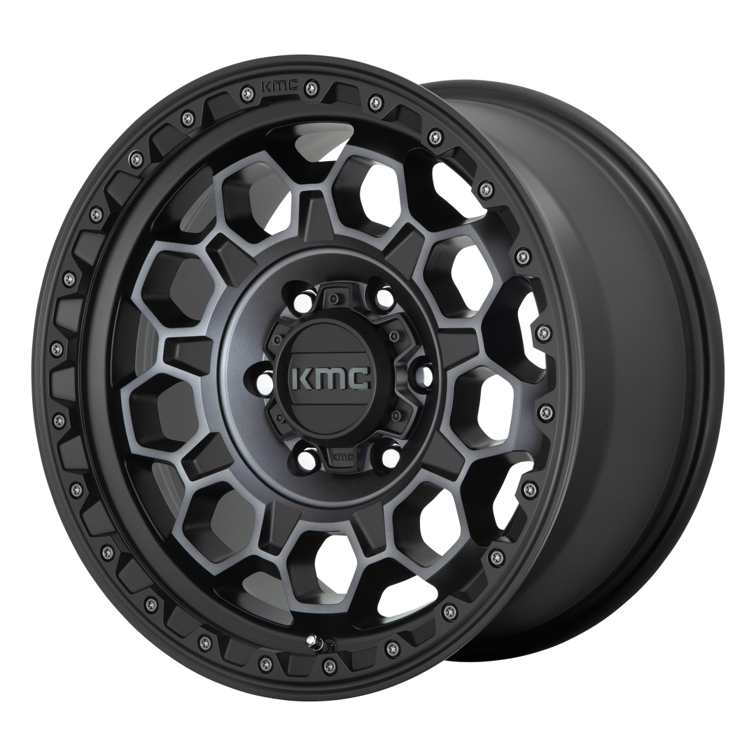 KMC WHEELS KM545 TREK 17X9 6X139.7 -12 106.1 SATIN BLACK WITH GRAY TINT