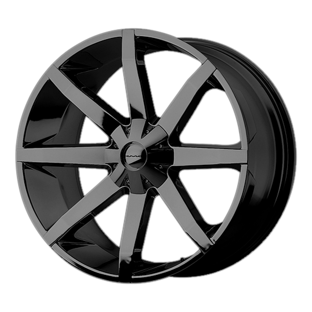 KMC WHEELS KM651 SLIDE 24X9.5 6X135 / 6X139.7 25 106.1 GLOSS BLACK