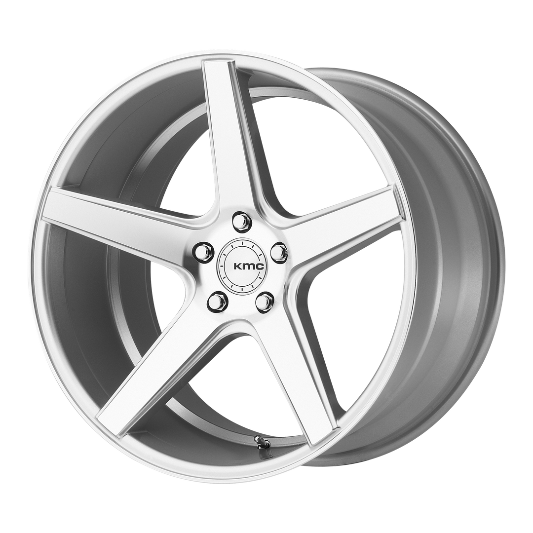 KMC WHEELS KM685 DISTRICT 22X10.5 5X114.3 28 72.56 SILVER MACHINED