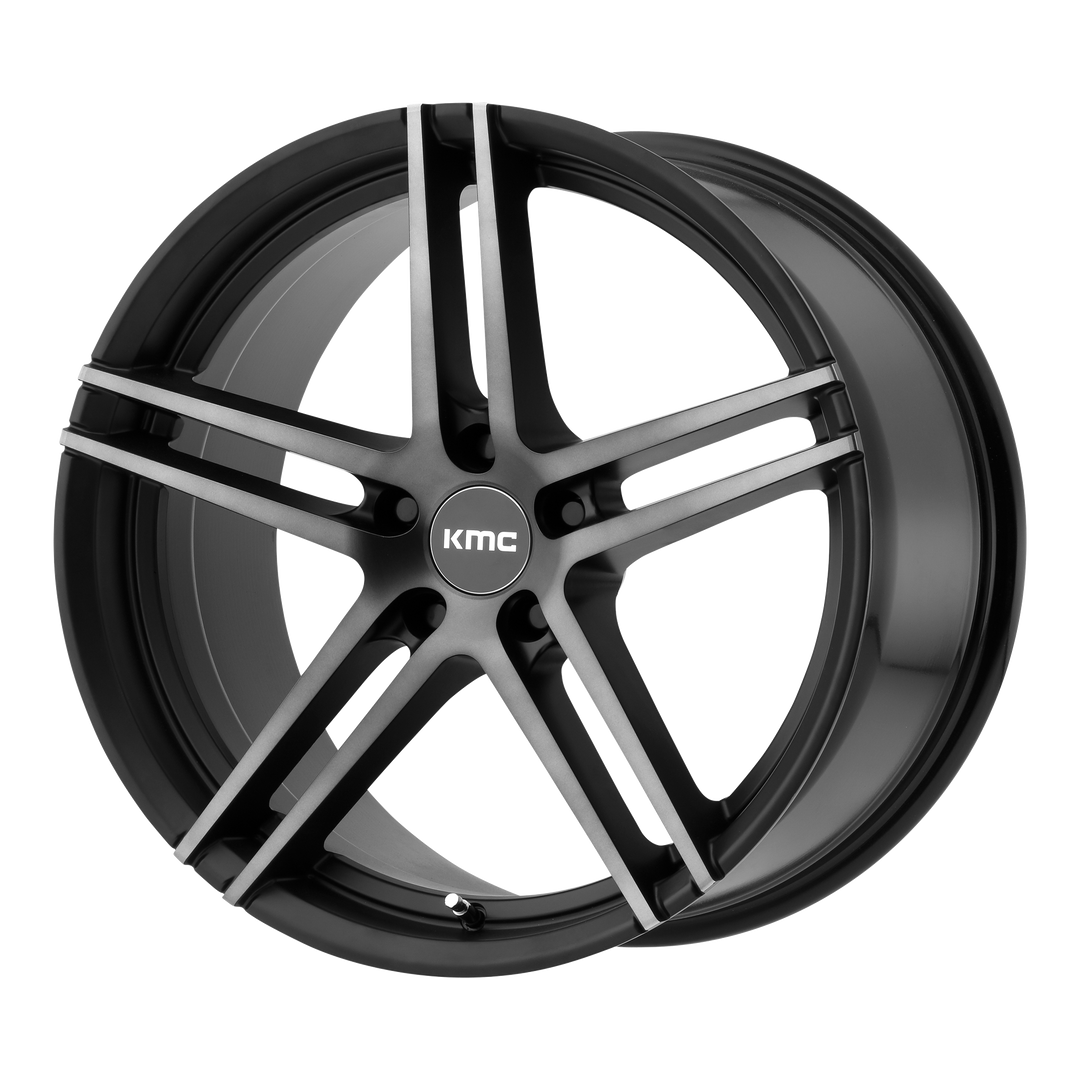 KMC WHEELS KM703 MONOPHONIC 19X9.5 5X120 35 74.1 SATIN BLACK TITANIUM BLACK FACE