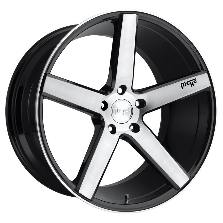 NICHE 1PC M124 MILAN 18X8 5X114.3 40 72.56 GLOSS BLACK BRUSHED