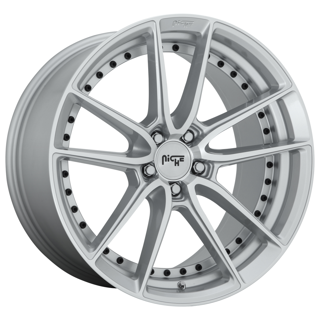 NICHE 1PC M221 DFS 22X10.5 5X115 20 71.5 GLOSS SILVER MACHINED