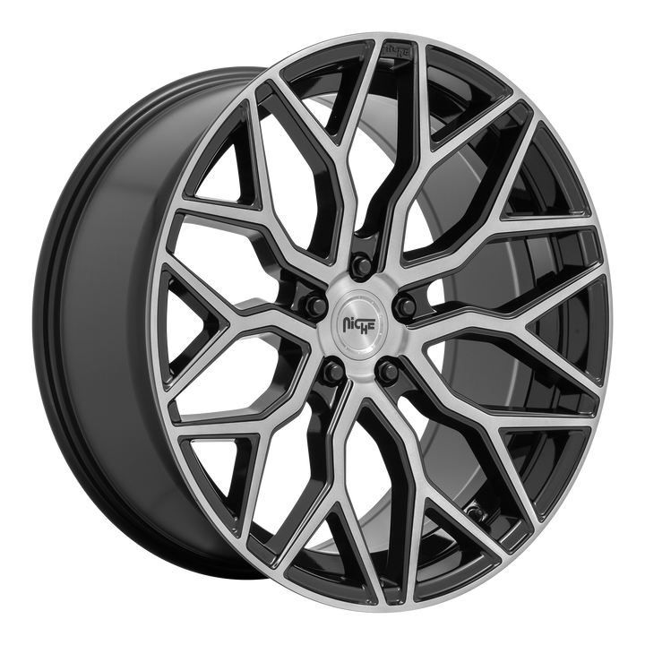 NICHE 1PC M262 MAZZANTI 22X10 5X120 30 72.56 GLOSS BLACK BRUSHED FACE