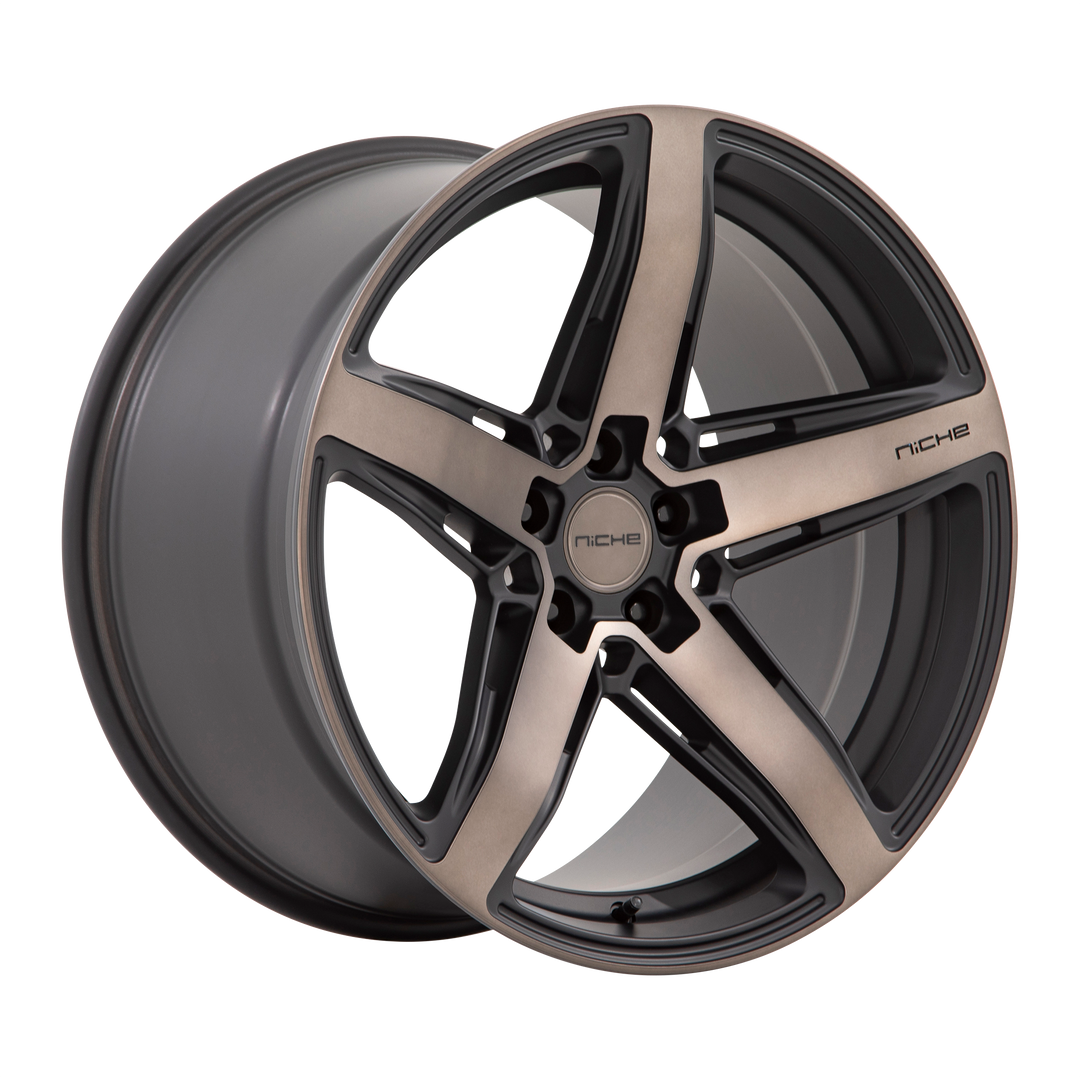 NICHE 1PC M271 TERAMO 20X9.5 5X114.3 25 70.7 MATTE BLACK WITH DOUBLE DARK TINT FACE
