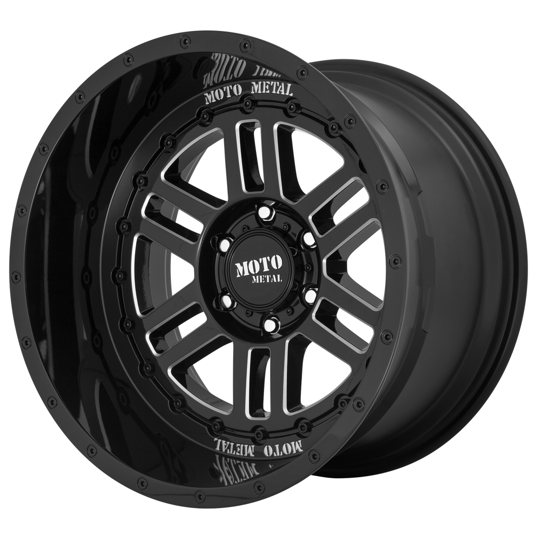 MOTO METAL MO800 DEEP SIX 20X10 6X139.7 -18 106.1 GLOSS BLACK MILLED