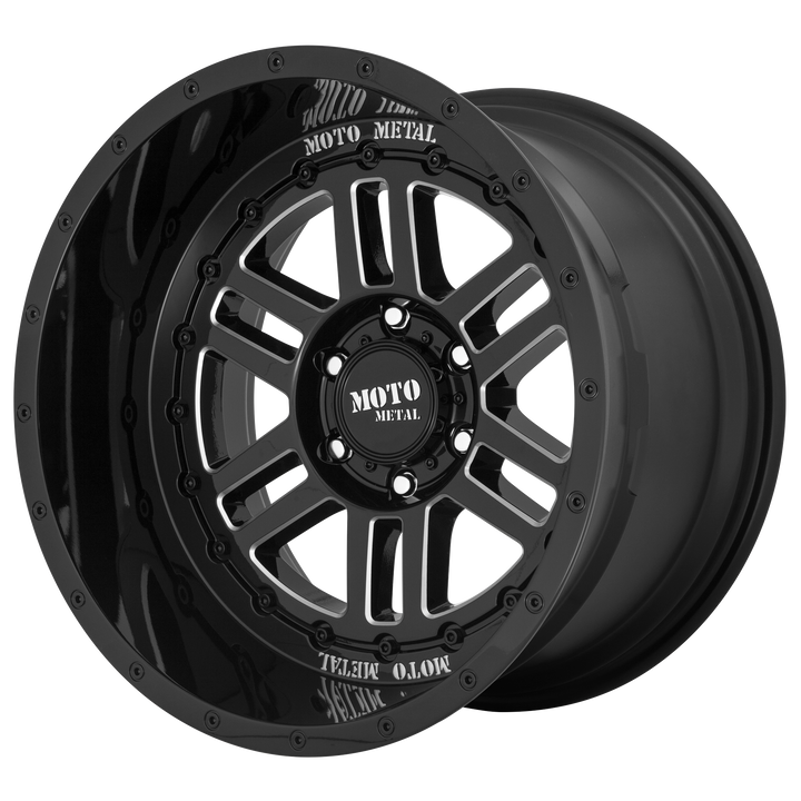 MOTO METAL MO800 DEEP SIX 20X10 6X139.7 -18 106.1 GLOSS BLACK MILLED