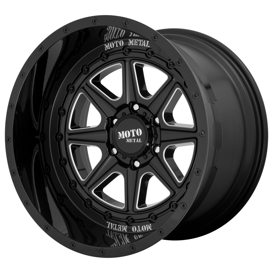 MOTO METAL MO801 PHANTOM 20X10 5X127 -18 71.5 GLOSS BLACK MILLED