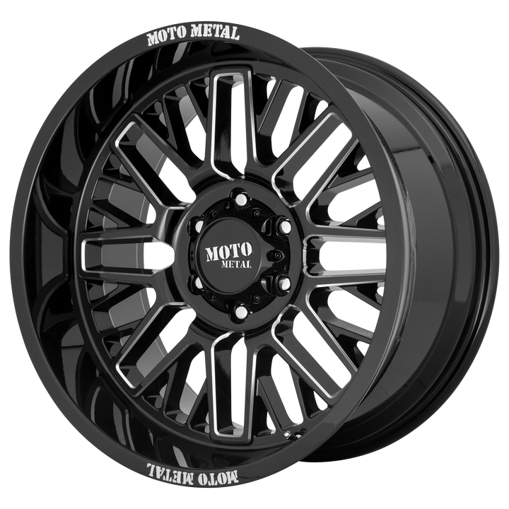 MOTO METAL MO802 20X9 5X150 0 110.1 GLOSS BLACK MILLED
