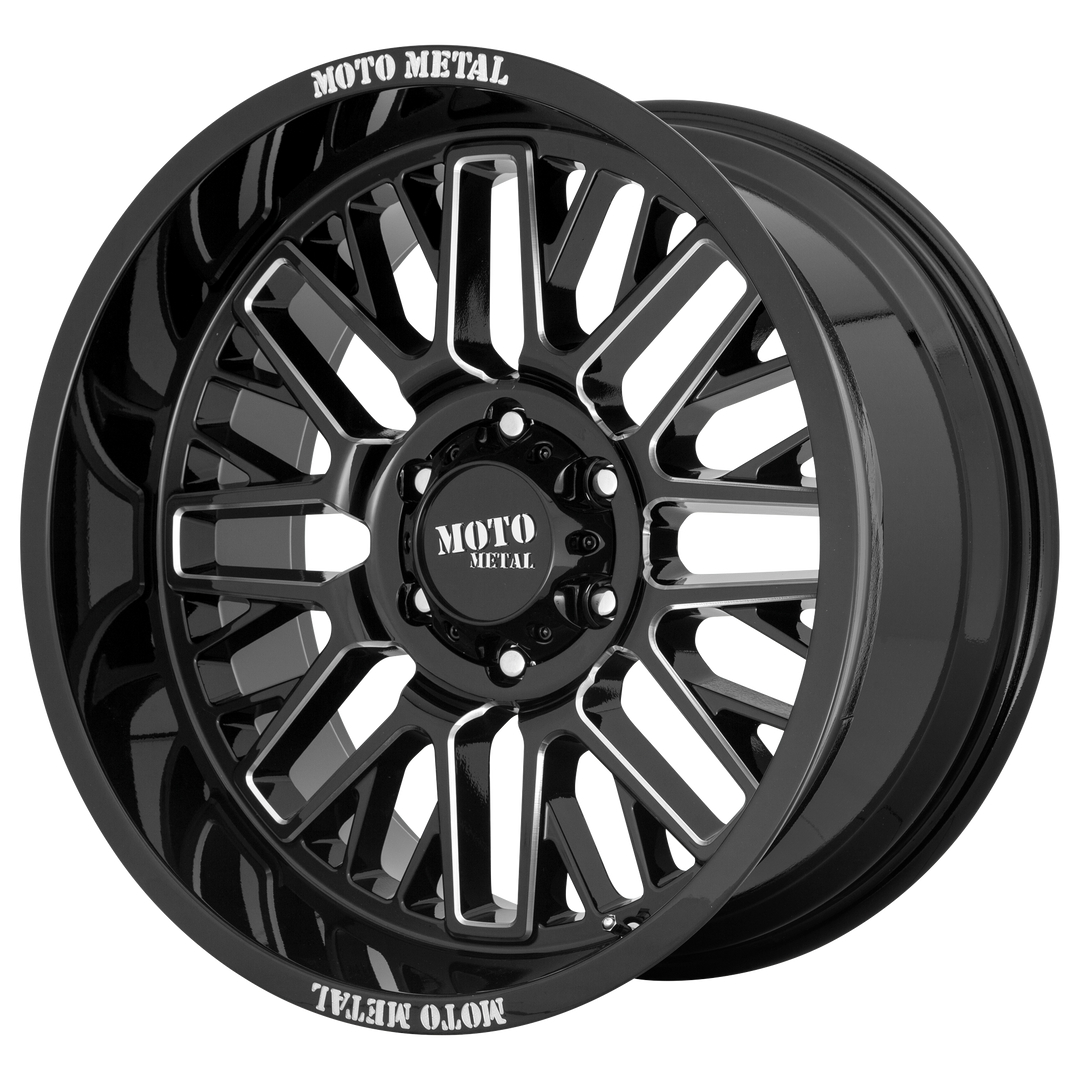 MOTO METAL MO802 20X9 8X180 0 124.2 GLOSS BLACK MILLED