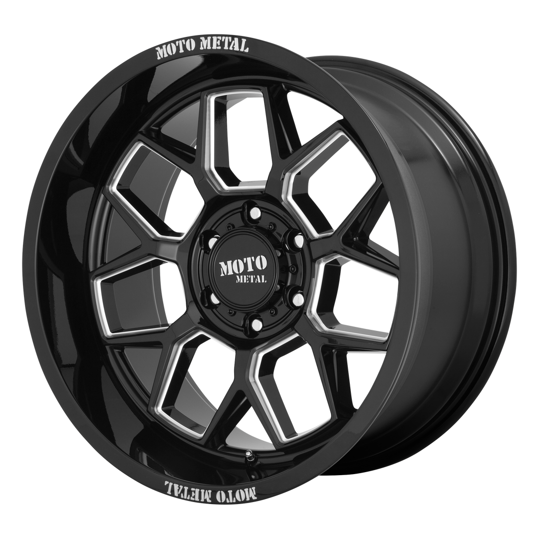 MOTO METAL MO803 BANSHEE 20X10 6X135 -18 87.1 GLOSS BLACK MILLED