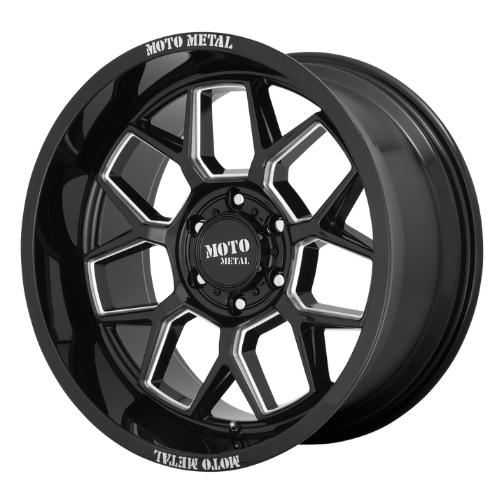 MOTO METAL MO803 BANSHEE 20X10 6X135 -18 87.1 GLOSS BLACK MILLED