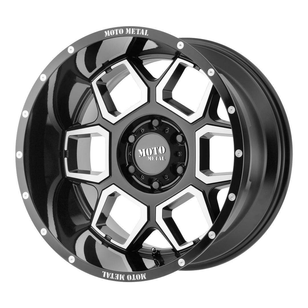 MOTO METAL MO981 SPADE 20X10 6X139.7 -24 106.1 GLOSS BLACK MACHINED