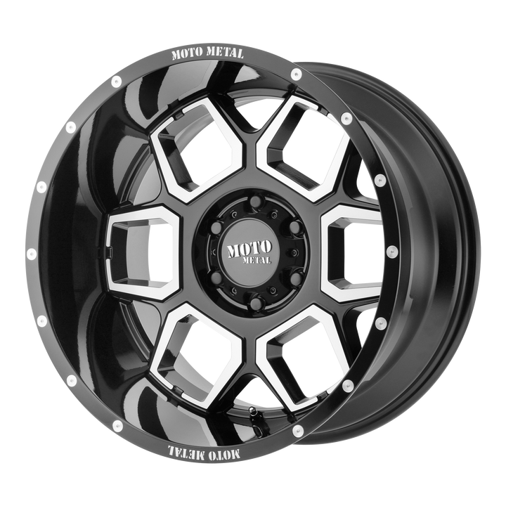 MOTO METAL MO981 SPADE 20X10 6X139.7 -24 106.1 GLOSS BLACK MACHINED
