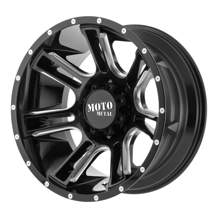 MOTO METAL MO982 AMP 20X9 6X139.7 0 106.1 GLOSS BLACK MILLED