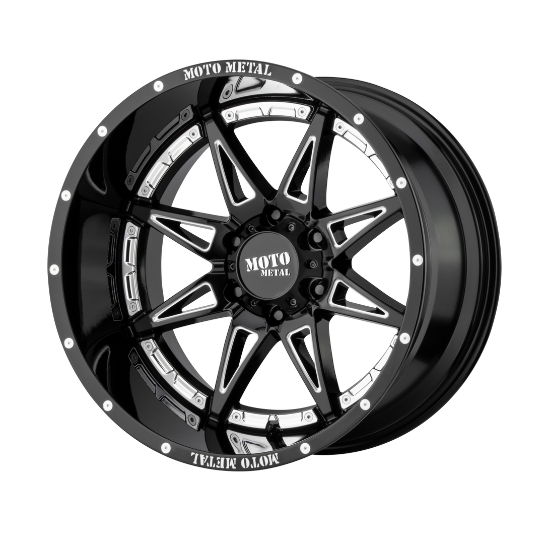 MOTO METAL MO993 HYDRA 20X12 8X165.1 -44 125.1 GLOSS BLACK MILLED