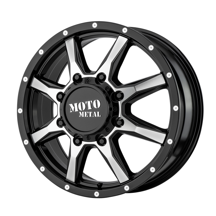 MOTO METAL MO995 20X8.25 8X165.1 127 125.1 GLOSS BLACK MACHINED - FRONT