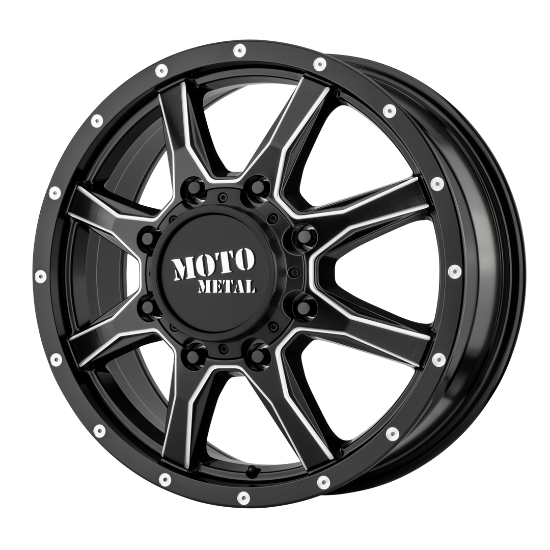 MOTO METAL MO995 20X8.25 8X165.1 127 125.1 SATIN BLACK MILLED - FRONT
