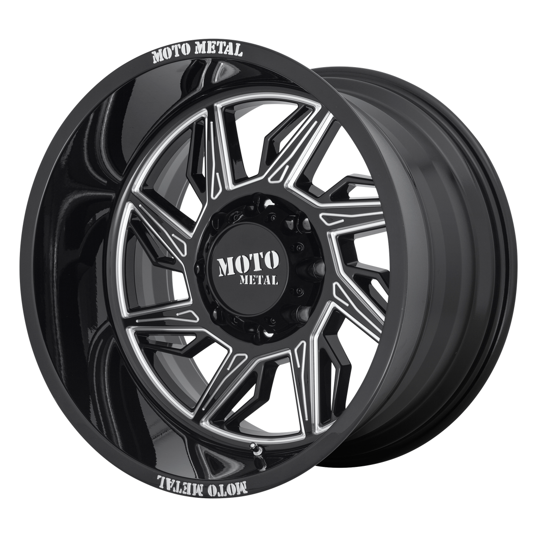 MOTO METAL MO997 HURRICANE 20X10 6X135 -18 87.1 GLOSS BLACK MILLED - LEFT DIRECTIONAL