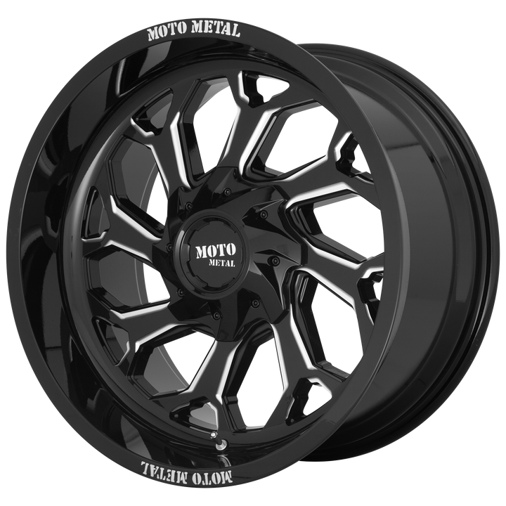 MOTO METAL MO999 20X10 5X127 / 5X139.7 -18 78.1 GLOSS BLACK MILLED