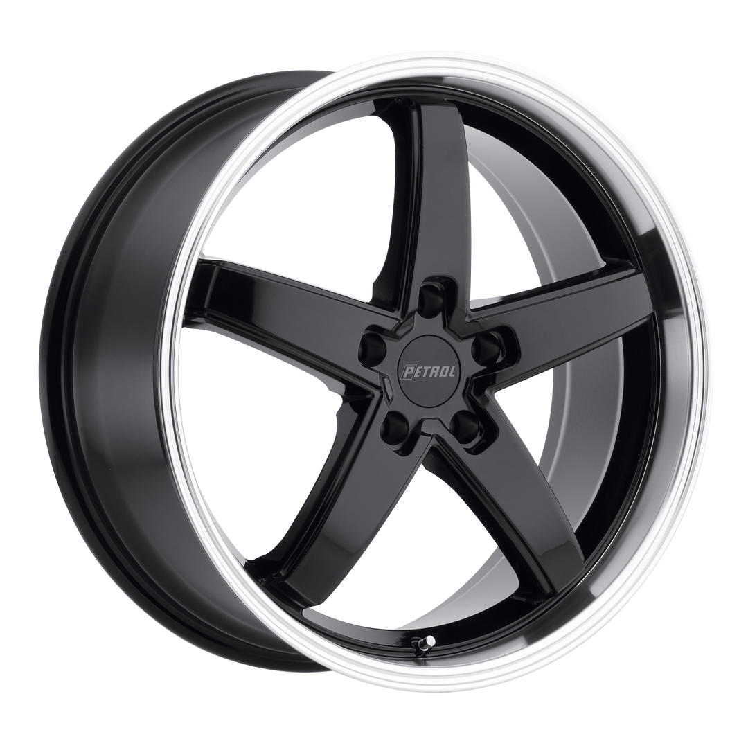 PETROL P1B 19X8 5X112 32 72.1 GLOSS BLACK W/ MACHINED CUT LIP